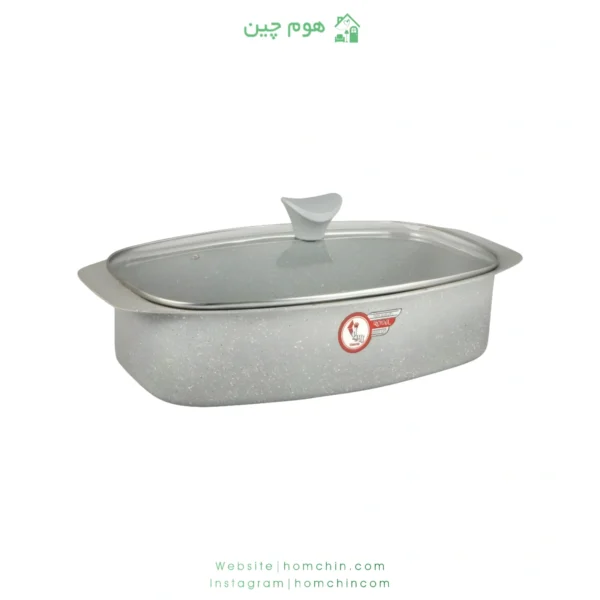 تابه مرغ خوری 38 رویال دو رو گرانیت مدل فونیکس درب پیرکس