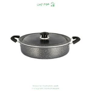 تابه گرانیت درب فلزی رویال مدل نقره ای چکشی