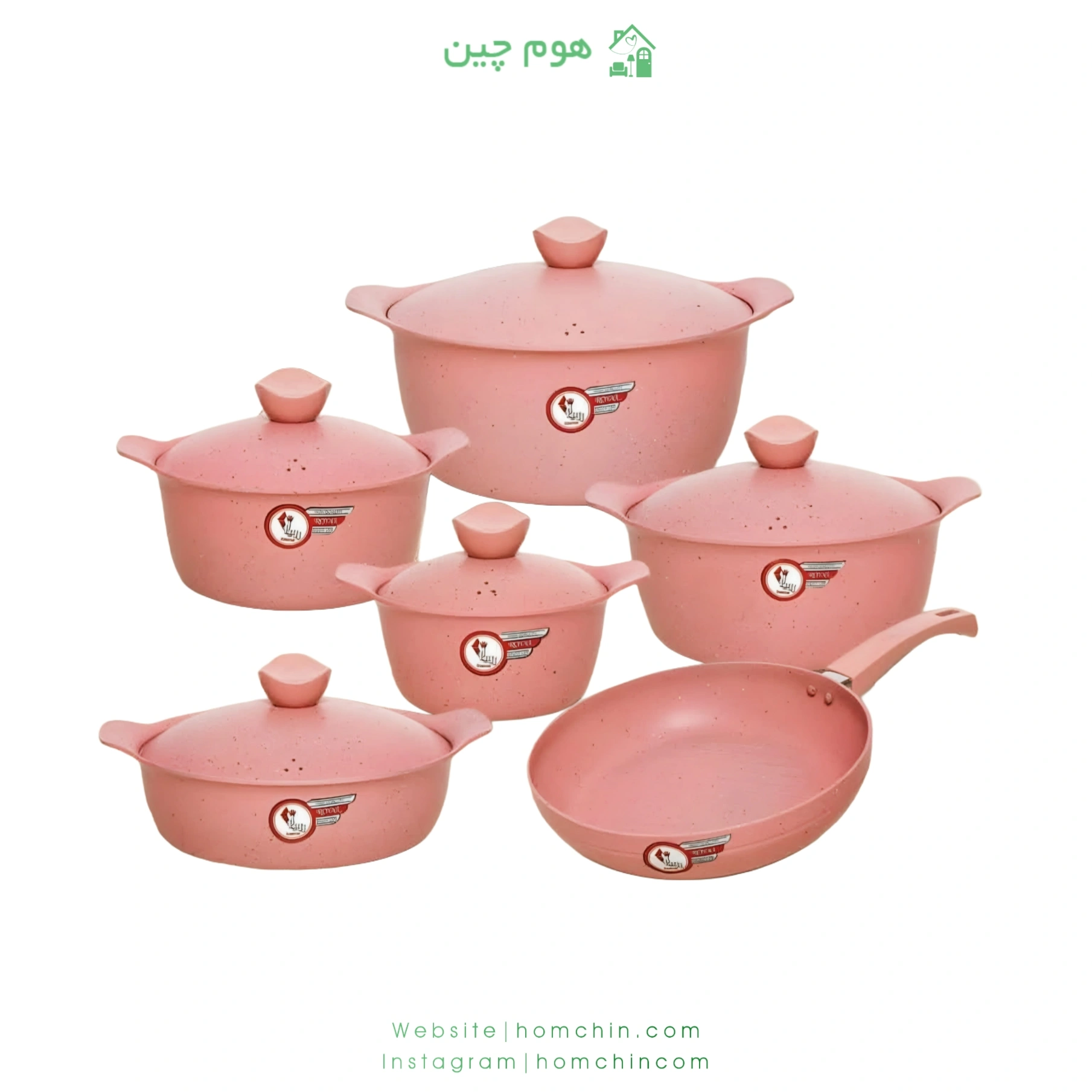 royal_forge_11pcs_double_sided_granite_cookware_set_homchin_com سرویس قابلمه 11 پارچه رویال مدل فورج دو رو گرانیت